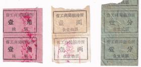 粮票布票供应卷类---1980年黑龙江省工商局招待所,食堂钱票(1组a)