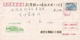 交通专题---邮资封纪念封---1995年南京铁路分局镇江工务段