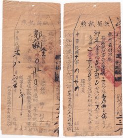 民国税收完税证类----民国17年和18年(1928-1929),热河省财政厅,凌南县