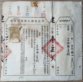 民国地契房照类----中华民国21年(1932年) 青岛市政府"平民领租公地凭照+保证书+调查报告表"(全套3张)172