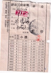 新中国火车票类----1968年沈阳铁路局,普兰店--兴隆镇, 硬座区段客票652