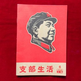 支部生活1968年第6期（封面：毛主席木刻头像）