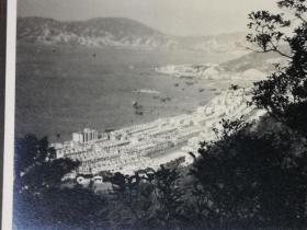 民国时期香港山顶拍摄湾仔远望海港沙龙照老照片