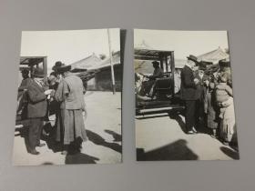 民国时期北京北平东郊民巷大使老汽车老照片共两张