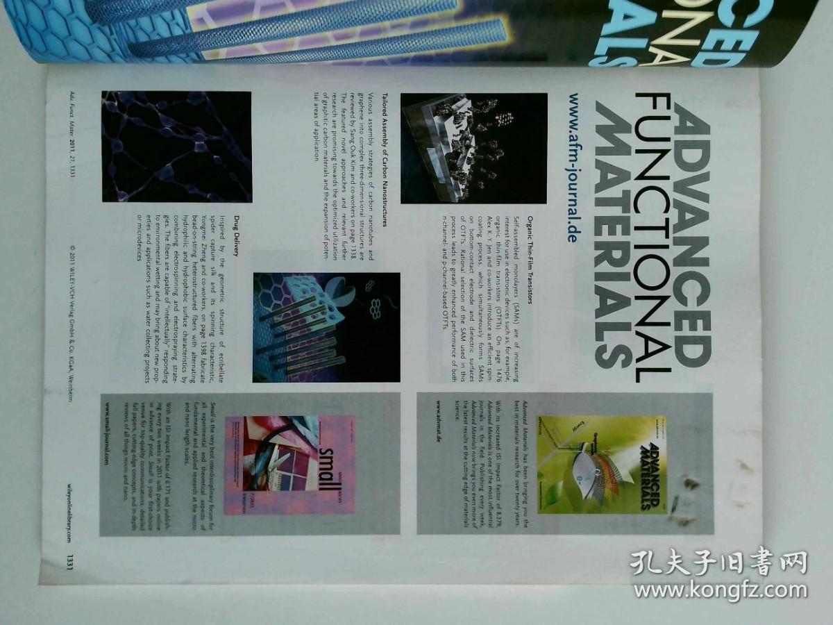Advanced Functional Materials 2012/04/22 先进功能材料学术期刊  VOL.21 NO.8