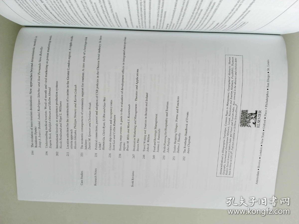 Tourism Management 2013/02  VOL.34  旅游管理学术论文原版外文杂志期刊