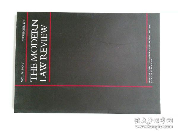 THE MODERN Law Review 现代法律评论 2013/09 法律学术原版期刊