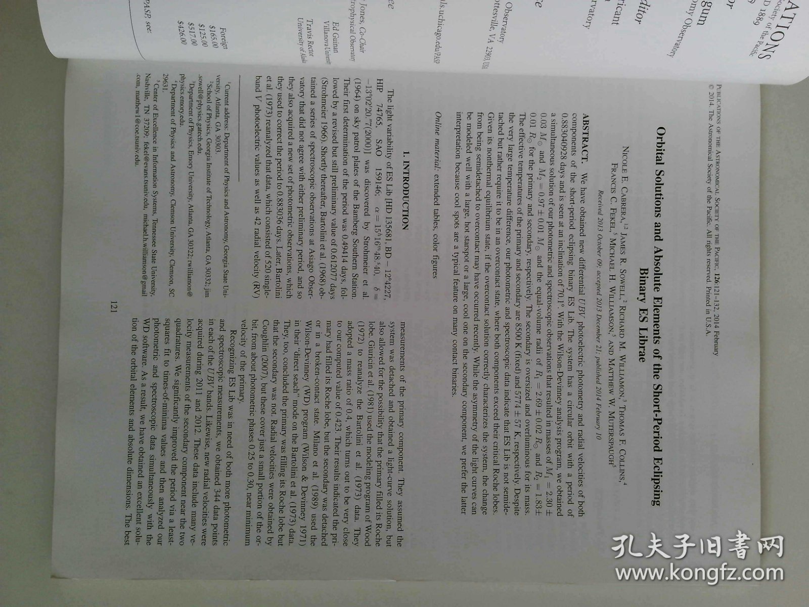 Publications of the Astronomical Society of the Pacific 02/2014 太平洋天文学会汇刊