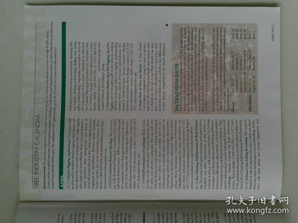 点击查看原图 ARBORIST.NEWS 2014/04 树艺家 外文原版期刊杂志 International Society of Arboriculture  国际树木栽培协会