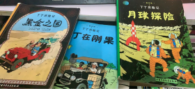 丁丁历险记 月球探险、丁丁在刚果、黑金之国（三层三排）