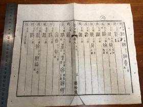 2语言文字学古文字研究：清代精写刻《六书分类》一张（筒子页）听松阁 古金石文字 古文字工具书版本独特 古书老书旧书线装书旧纸老纸标本可用作古籍版本留真谱写刻精美 极少见