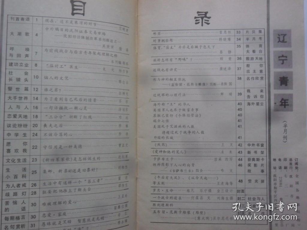 辽宁青年 1987—14 （半月刊）