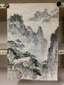 033  国画作品  国琼 作  设色山水一幅    57厘米X38厘米