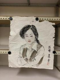 022  国画作品  石川  作   设色人物一幅    52厘米X46厘米