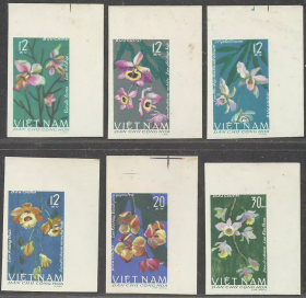 越南1966年花卉邮票新全 无齿