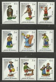 摩纳哥1984年圣诞节普罗旺斯彩色小泥人新全 邮票