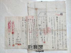 1943年八路军一二九师总部涉县台村记载二十九年被敌焚毁内容补契地契