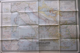 现货 national geographic美国国家地理地图1949年12月地中海的古典之地 Classical lands of the Mediterranean