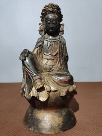 赔钱处理 铜器  自在观音像一尊（尺寸 25*12*11.5CM   重1630g）