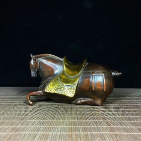 赔钱处理 铜器  鎏金唐马（尺寸 8.5*16CM   重1064g）