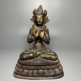 赔钱处理 铜器 鎏金佛像一尊（尺寸 17*22*13CM   重1376g）