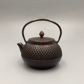 赔钱处理 铜器  编织提梁壶（尺寸 10*11CM    重435g）