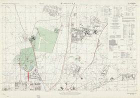 1960年《沈阳老地图》(原图高清复制），开幅巨大84X120CM，图例繁多，美军测绘军图，准确，地理信息重要。请仔细看图片。沈阳地理地名历史变迁重要史料地图。裱框后，风貌佳。