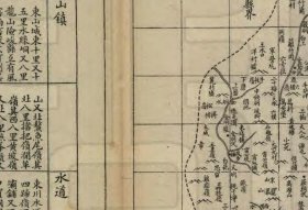 【提供资料信息服务】清广东《信宜县图》（原图高清复制）茂名信宜县老地图，信宜老地图。全图右侧为信宜县域地图。左侧是信宜县县治资料，有沿革、疆域、天度、山镇、水道、官职等记述。信宜县地理地名历史变迁史料老地图。裱框之后，风貌佳。