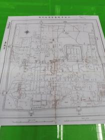 【提供资料信息服务】民国《山西省城最新详细地图》（原图高清复制），民国山西太原老地图，太原街巷、单位、学校绘制标注，五千分之一比例尺，请看巡警二区。全图规整，开幅大65X70CM。太原地理地名历史变迁重要史料。裱框后，风貌佳。