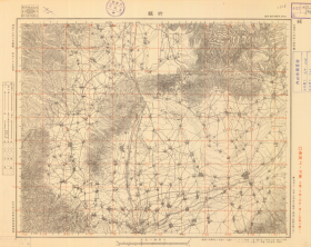 【提供资料信息服务】民国1940年 山西省《忻县》（原图高清复制），图中含崞县、定襄县部分区域，请看左下定襄县城，忻县县城在全图最下方，全图范围四至，请看图片。民国老地图，全图年代准确，村庄、道路、山体等高线、河流等绘制详细。忻州附近地理地名历史变迁重要史料。裱框之后，风貌佳。