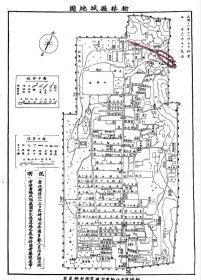 【提供资料信息服务】民国十八年（1929年）《榆林县城地图》（原图高清复制）民国陕西榆林县老地图、榆林老地图。全图年代准确。全图范围四至，请看图片。陕西榆林县地理地名历史变迁史料老地图。榆林博物馆级史料老地图。裱框之后，风貌佳。