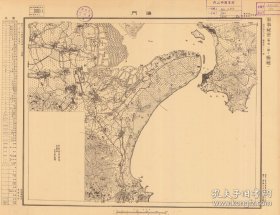 【提供资料信息服务】民国1938年《汕头海门老地图》（原图高清复制）民国汕头潮阳县海门镇老地图、潮阳老地图、潮阳县老地图。图题为《海门》，全图范围四至，请看图片，绘制详细，汕头附近地理地名历史变迁重要史料。此图种稀少，请看海门湾。裱框之后，风貌佳。