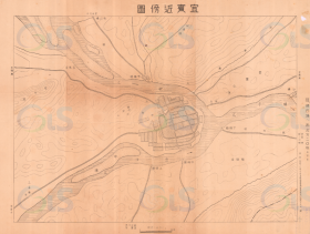 【提供资料信息服务】民国1942年《宜宾近傍图》一万分之一比例尺，（原图高清复制），全图规整，50X60CM，年代准确，全图范围四至请看图片，请看绘制单位。民国日寇制宜宾老地图。宜宾地理地名历史变迁史料地图。裱框后，风貌佳。