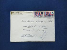 《美国1973年邮票实寄封  品相如图》澜2310-10