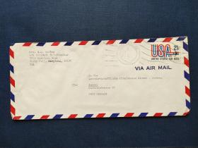 《美国寄德国1974年邮票实寄封  品相如图》澜23010-1