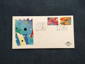《外国集邮品收藏： 荷兰1993年问候 祝福 艺术彩绘 全国通信日邮票首日封 商品如图》澜2402-28