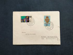 《外国集邮品收藏：德国1975年戒毒 毒禁 普鲁士皇家邮局徽志邮票实寄封  商品如图》澜2403-22