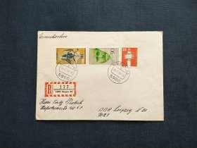 《外国集邮品收藏：德国1978年化石 灯塔 教育家 科尔塞克挂号邮票实寄封  商品如图》澜2403-22