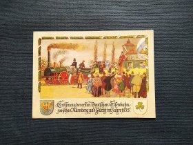 《外国集邮品收藏： 德国铁路火车蒸汽机车人群明信片 商品如图》澜2402-8