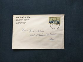 《外国集邮品收藏保真：塞浦路斯1987年城市建筑邮票实寄封  品相如图》澜2311-07