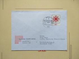 《外国集邮品收藏保真：德国1964年第80届代表大会邮票实寄封 》澜2208-16