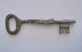 老锁钥匙：铜制 老钥匙 （长7.2厘米）