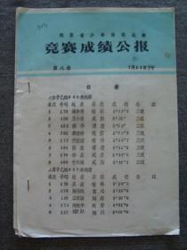 G3962陕西1990年少年田径赛《成绩公报》，少见孤本体育资料