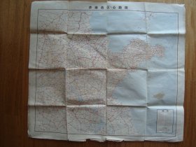 H1066少见地图《济南战区公路图》1971年编印，大开彩印山东地图