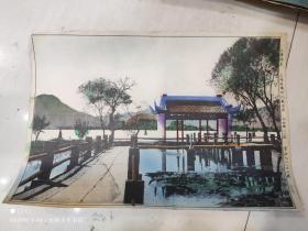 民国 上海丝织印片厂出品  三潭印月 画一张