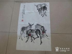 536号许伯增驴画70x45cm，河北省雄县人，自幼爱好书画，现我中国榜书艺术研究会会员，河北书法家协会会员，河北省美协