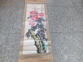 440号花鸟画175x43cm。品相如图终身包老保真，