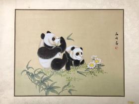 八十年代熊猫主题的《石舟画》