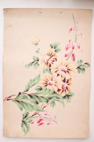 花卉主题的（单个黄色花朵） 桌布/墙纸的 设计原稿