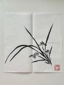 著名版画家李桦「竹子」主题的水墨宣纸画